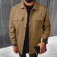 thumbnail image 1 of pstuiky camisa de manga larga para hombre, Chaqueta de trabajo informal de manga larga con botones y bolsillos dobles para hombre, color liso, a la moda tops de invierno para hombre m, 1 of 7