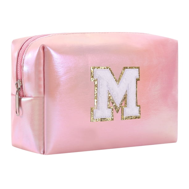 Neceser de gran capacidad con letras bordadas, neceser de viaje, bolso de mano, bolso de cosméticos
