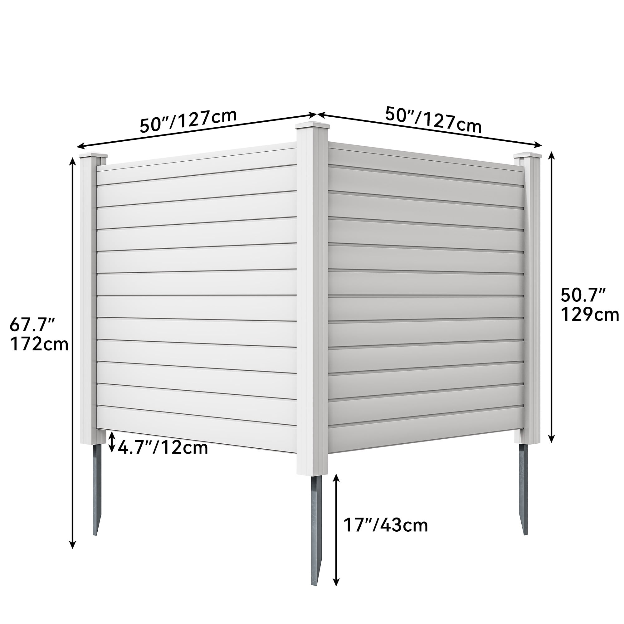 Uforic Outdoor Fence Privacy Screen for Air Conditioner, with Metal Stakes, Ideal for Pool Equipment & Trash Can Enclosure,2 Panels,50"W X 50"H