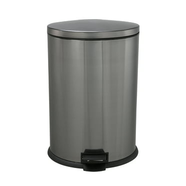 Oval Kitchen Garbage Can, Mainstays 13g Stainless Steel Semi Round Waste Canister