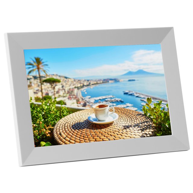 CloudPhotoFrame, 10.1in 16:9 16GStorage Digital Picture Frame with Charger for Home ANGGREK AF2546