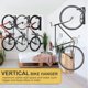 thumbnail image 5 of Paquete de 2 portabicicletas para montaje en pared de garaje Ganchos verticales para bicicletas Ganchos para colgar bicicletas para almacenamiento en interiores con ganchos no reversibles, 5 of 5