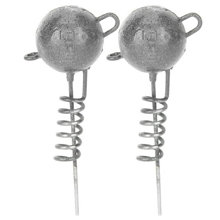 2Pcs Screw Fixed Jigger Sinkers Fishing Lure Bait Round Jig for Pike Soft Worm