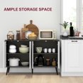 thumbnail image 4 of HOMCOM Buffet de 47 Pouces, Armoire Buffet avec Tablettes Ajustables, Noir, 4 of 10
