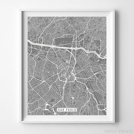 POSTER Sao Paulo, Brazil Map, Street Print, City Road Poster, Office Decoration, Home Decor, Urban Interior, Modern Artwork, Christmas Gift-UNFRAMED