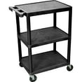 thumbnail image 3 of Luxor Plastic Utility Cart w/3 Shelves 300 lb. Capacity 24""L x 18""W x 34""H Bl, 3 of 3