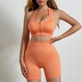 thumbnail image 2 of Ashirexll Two Piece Sets for Women, Vacation Outfits for Women, Summer Color High Waist Top and Yoga Pant Athletic Three Piece Set, 2 of 6