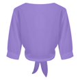 thumbnail image 7 of Sewkxo Summer Cardigans for Women Lightweight Cropped Sheer Chiffon Shrug for Tie Front Elbow Sleeve Beach Cover Up Top,Purple M, 7 of 7