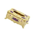 thumbnail image 1 of Home Rectangular Tissue Paper Box table wipes box table wipes box Case Holder Cover Golden Purple, 1 of 4
