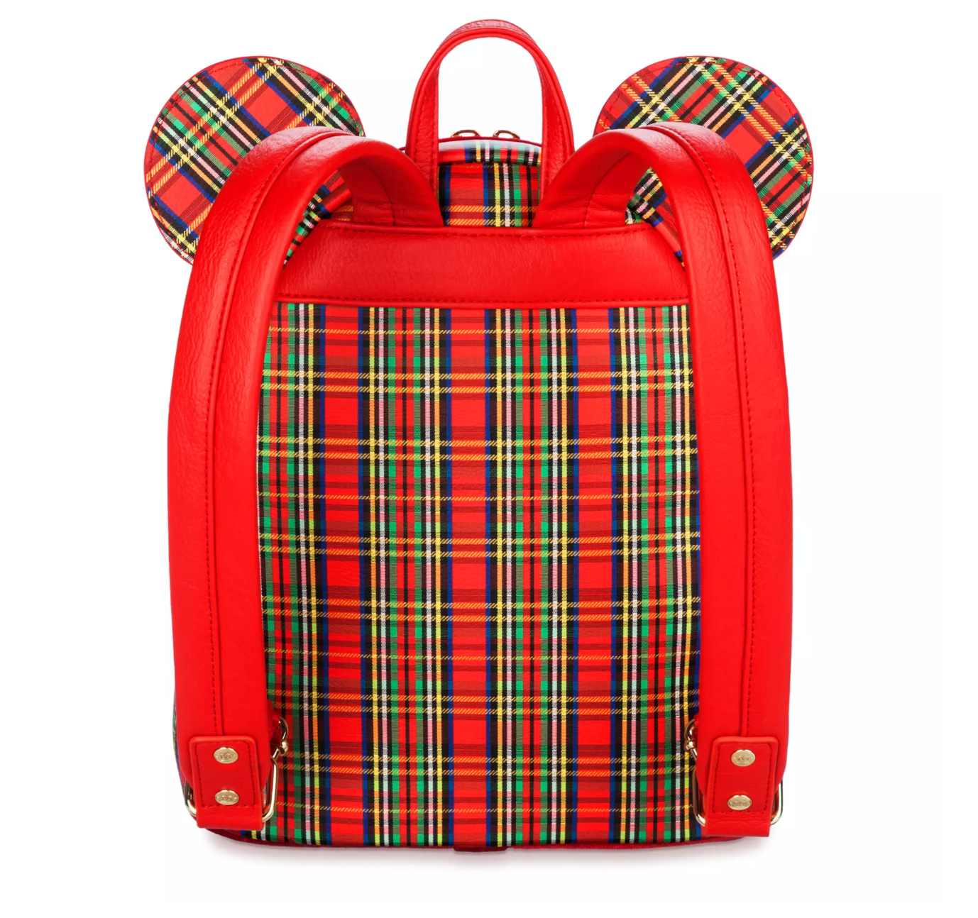 Disney Parks Mickey Icons and Snowflakes Red Plaid Loungefly  display picture 1