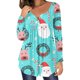 thumbnail image 2 of Tops Para Mujer Salir Tops Casual Manga Larga Botón Abierto Cuello Redondo Ajuste Suelto Túnica Plisada Blusa Odeerbi ODB150523, 2 of 6