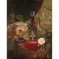 thumbnail image 2 of Blaise-Alexandre Desgoffe 19x24 Black Ornate Framed Double Matted Museum Art Print Titled: Fruit Still Life (1866), 2 of 5