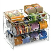 Classic Cuisine 3-Tier Adult Can Organizer Rack for Kitchen Pantries (Chrome)