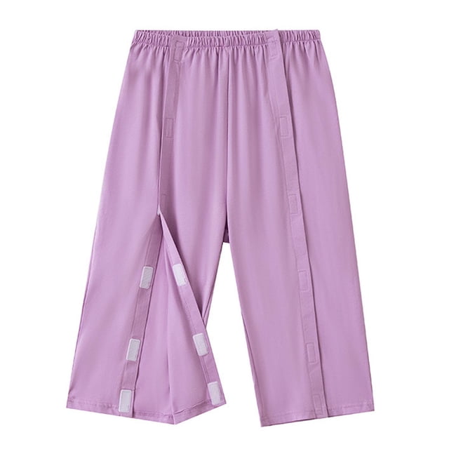 Unisex Post Shoulder Long Pants For Women With All Stick On Fasteners Recovery Tear Chemo Clothing
