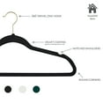 thumbnail image 2 of Simplify 25 Pack Slim Velvet Gold Hook Hangers in Black, 2 of 6