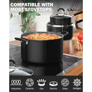 Cook N Home 1-Quart Nonstick Sauce Pan with Lid, Professional Granite Saucepan Non Stick Small Cooking Pots with Stay-Cool Silicone Handle, Heavy Gauge Aluminum Induction Cookware, Marble