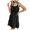 Black, variant on IROINNID Sundress For Women V-Neck Fashion Summers Casual Pleated High Waist Halter Short Dresses Solid Color Elastic Waist Sleeveless Dress