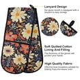 thumbnail image 4 of Dailycode Double Sided Oven Mitt with Loop Heat Resistant Kitchen Long Potholders 7" x 35" Hand Drawn Flower Plant, 4 of 6