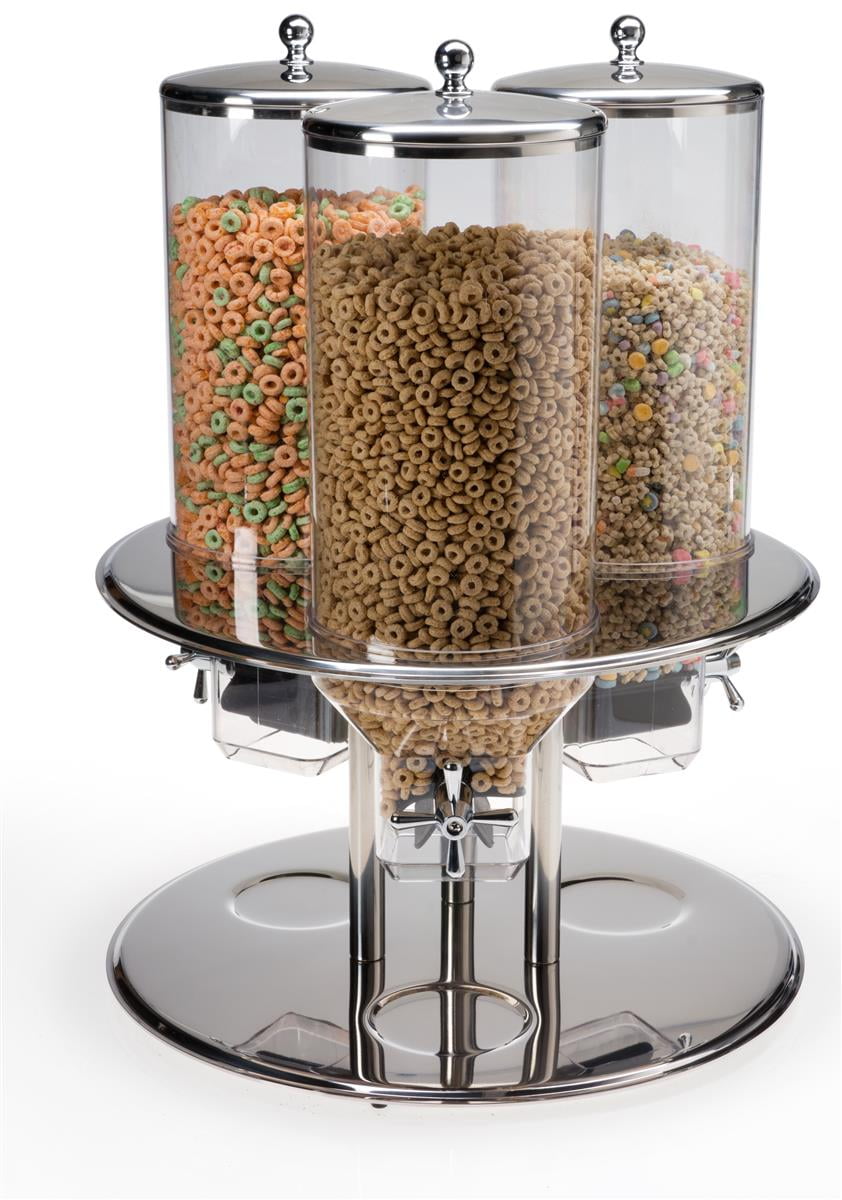 Dry Food Dispenser with 3 Canisters, 7.8 Gallons Total, Portion