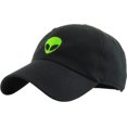 thumbnail image 1 of Alien Black Dad Hat Baseball Cap Polo Style Adjustable NASA Galaxy Spaceship UFO Face ET E.T. Saucer, 1 of 4