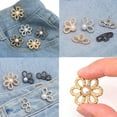 thumbnail image 4 of 8 Pcs Adjustable Jeans Button Pins, Detachable Pants Buttons Pins, Flower Pearl Jeans Button Tightener, Decorative Detachable Waist Buckles for Loose Jeans, Pants, Skirts, Sleeves, 4 Colors, 4 of 7
