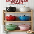 thumbnail image 2 of Ktaxon 7.5QT Enameled Cast Iron Dutch Oven with Upgraded Textured Handles, Oval Geometric Design, Oven Safe to 500°F, Cherry Red, 2 of 13