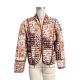 thumbnail image 6 of Female Cropped Puffer Quilted Jacket Cardigan Floral Printed Long Sleeve Open Front Short Padded Coats Caramel Color S, 6 of 9