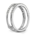 thumbnail image 6 of 14K White Gold Ring Band Wedding Diamond Round Guard, 6 of 7