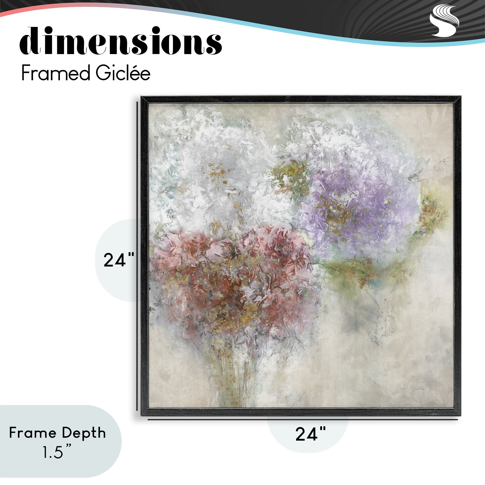 Stupell Industries Dappled Visuals Flowers Black Framed Giclee Art, design by Leah Rei
