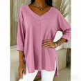 thumbnail image 6 of Womens Street Style Denim V Neck Top Casual Chic Blouse for Women Trendy Outfit and Daily Wear Pink XL, 6 of 7