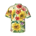 thumbnail image 3 of Picia Sunflower Cornflower Poppy Gentle Cotton Regular Fit Short Sleeve Casual Hawaiian Shirt for Men-3X-Large, 3 of 9