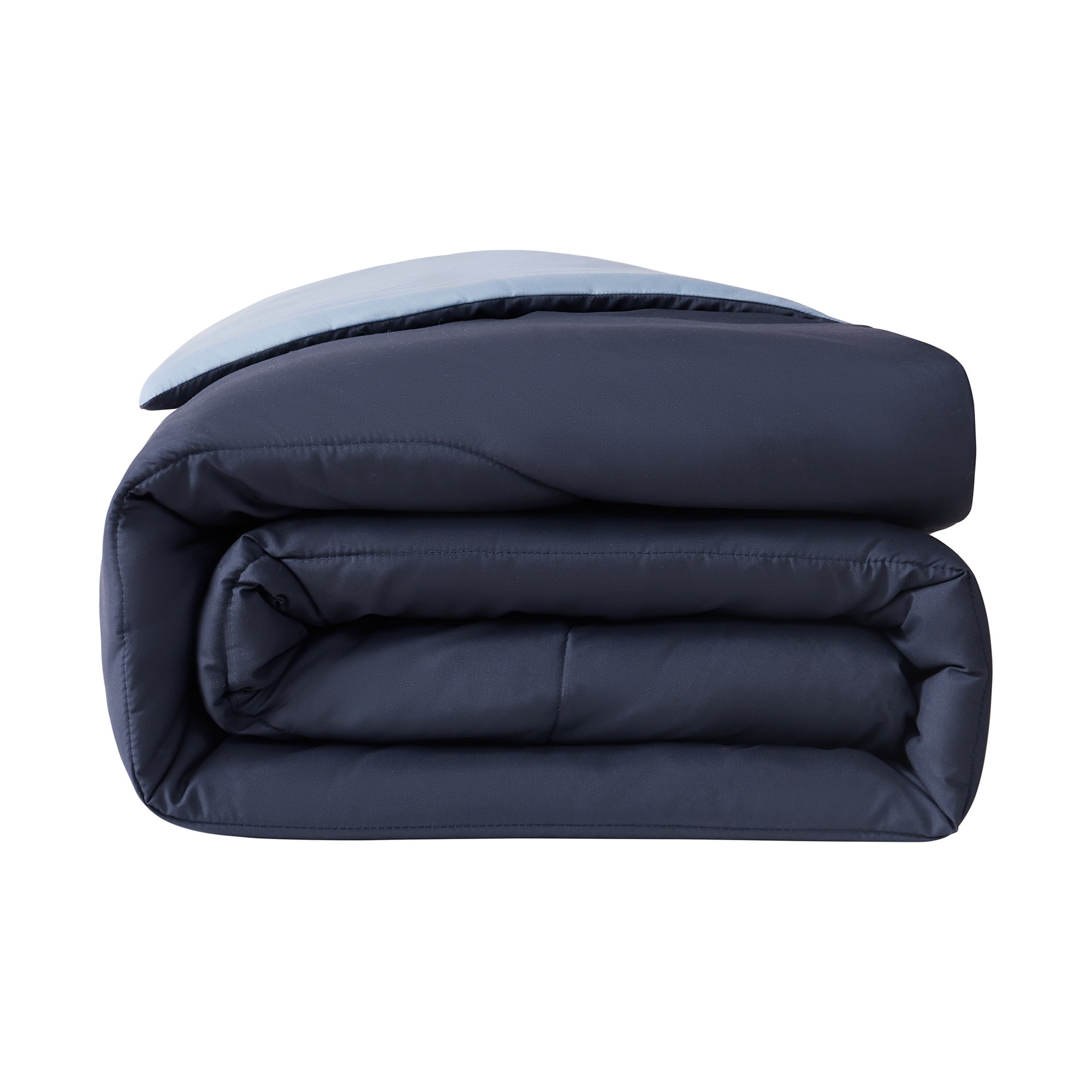 Mainstays Navy Reversible Comforter Double/Queen, MAINSTAYS PL MS NAVY COMF DBL/QN