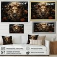 thumbnail image 4 of Designart "Luminous Radiance Of The Bronze Lion" Animals Lion Floater Framed Canvas Wall Art, 4 of 5