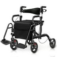 thumbnail image 1 of Costway Déambulateur à Roulettes avec Siège, Déambulateur Pliant avec Roues de 8 Pouces, Supporte jusqu'à 350 Lb, 1 of 10