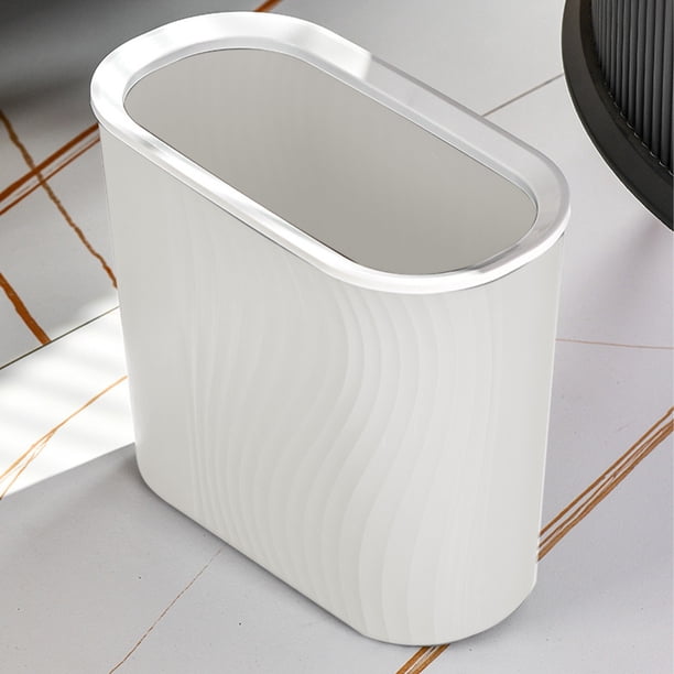 Cesto de basura de plástico a rayas sin costuras para el hogar, la cocina, el baño y el garaje. Cesto de basura duradero, hermético y fácil de limpiar para la gestión de residuos domésticos.