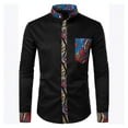 thumbnail image 5 of Yaoyar Men Fashion Printed Casual Shirt Pocket Buttoned Long Sleeve Stand-Up Collar Shirt Slim Fit Floral Print Shirt, 5 of 5