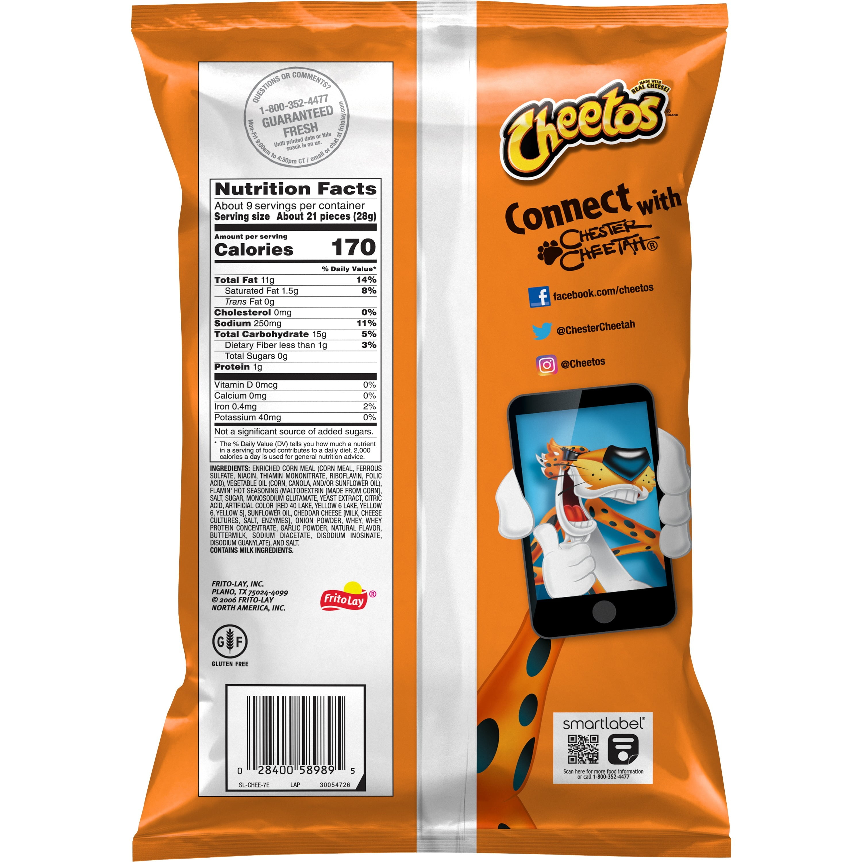 Cheetos Flamin' Hot Crunchy Cheese Flavored Snacks 8.5 oz