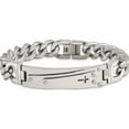 thumbnail image 3 of Stainless Steel Polished Cross 8.25In Id Bracelet (8.25 X 11) Made In China -Jewelry By Sweet Pea, 3 of 6
