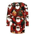 thumbnail image 5 of Jjayotai Womens 3/4 Length Sleeve Tops, Christmas Blouses for Women, Crew Neck Vacation Christmas Summer Fall Shirts 2024 Multicolor M, 5 of 5