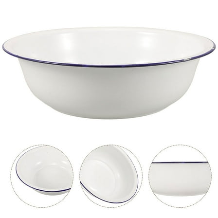 IBASETOY White Enamel Basin Foot Washing Basin For Bathroom Use Home Living 1Set