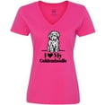 thumbnail image 3 of Inktastic I Love My Goldendoodle Dog Women's V-Neck T-Shirt, 3 of 5
