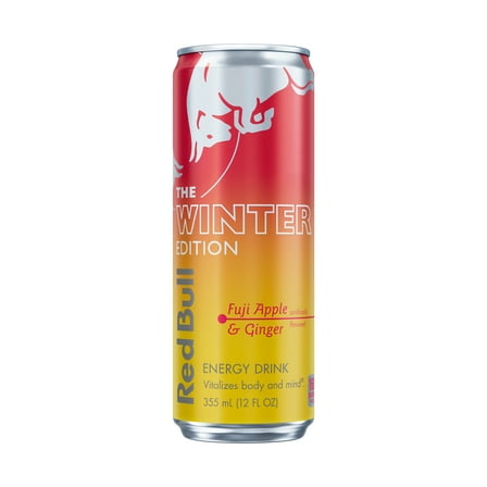 Red Bull Winter Edition Energy Drink, Fuji Apple & Ginger, 12 fl. oz. Can, 114mg Caffeine