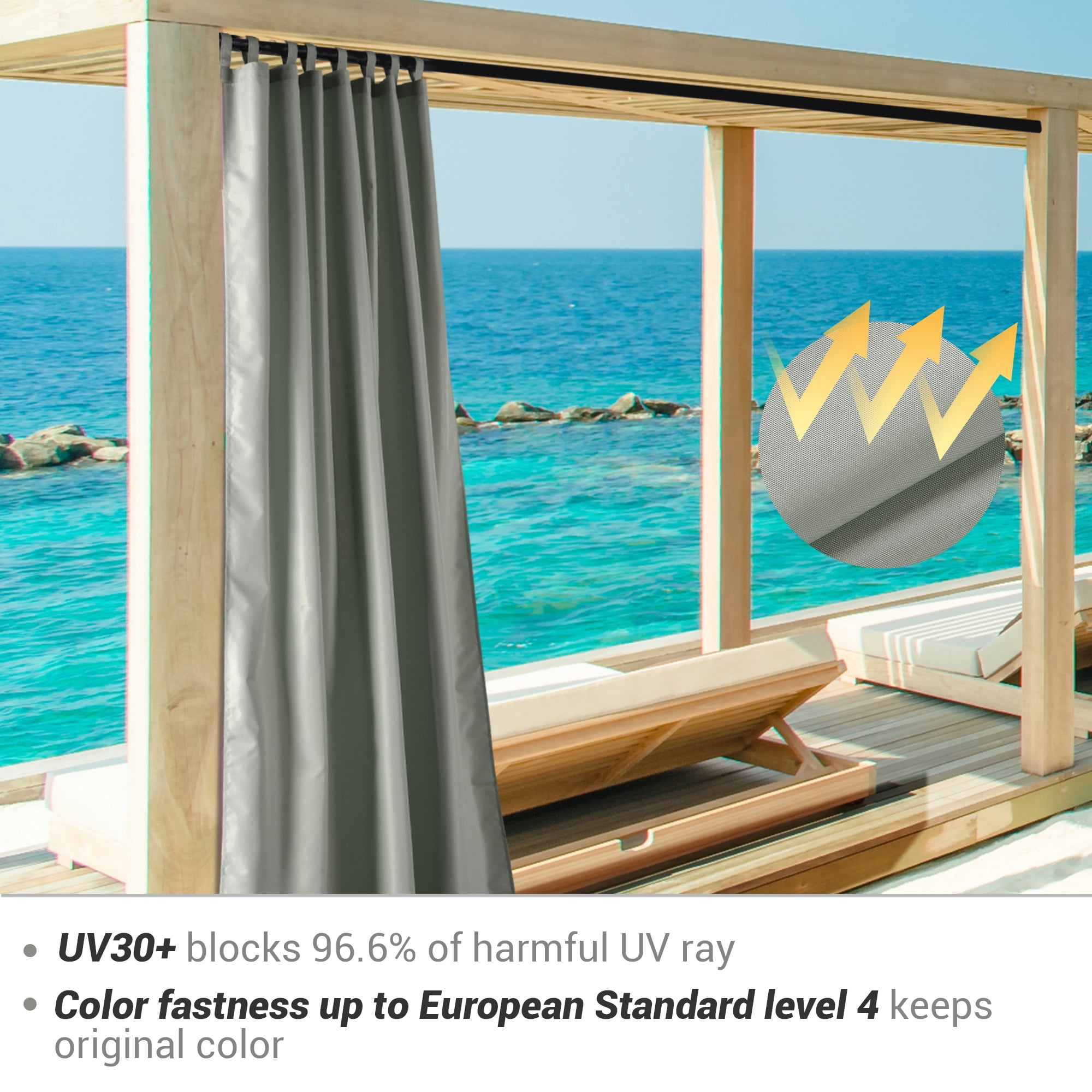 Yescom 54"x108" Outdoor Privacy Curtain Tab Top UV30+ Garden Lawn Pergola Patio 4 Piece