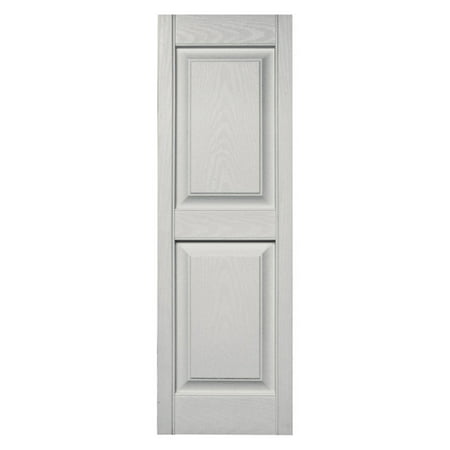 14.75 in. W x 59 in. H Builders Edge  Standard Two Equal Panels  Raised Panel Shutters  Includes Matching Installation Spikes  030 - Paintable