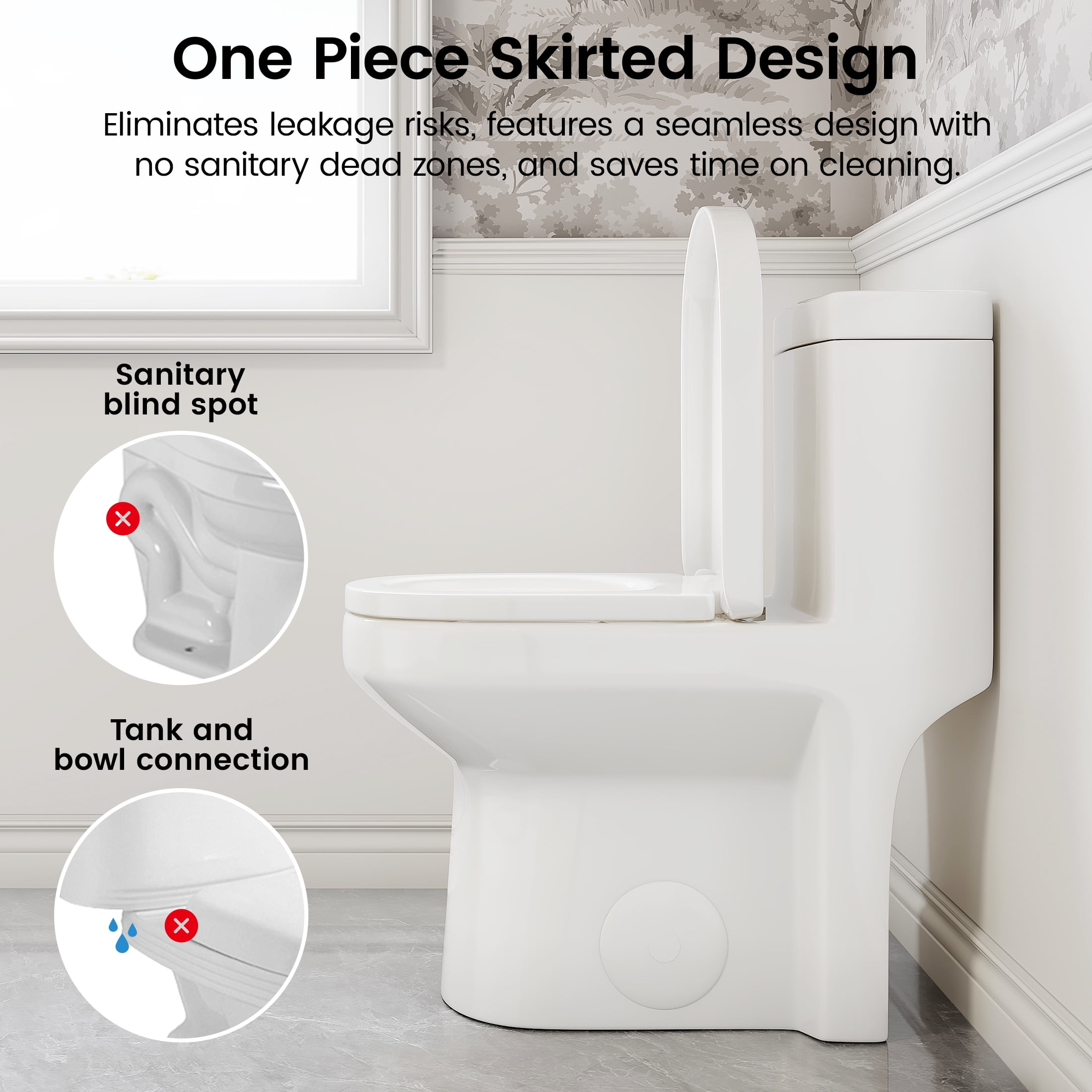 SOTOMO MY-2133-10R Compact Toilet for Small Bathroom, 10