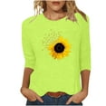 thumbnail image 2 of Patlollav Pntutb Women T-Shirts Clearance,Ladies Print Mid-Length 3/4 Sleeve Blouse Tops, 2 of 7