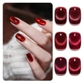 thumbnail image 1 of Juego de esmaltes de uñas GAOY Jelly Red Glitter Cat Eye Gel con imán, 1 of 6