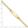 thumbnail image 3 of Primal Gold 14 Karat Yellow Gold Soft Diamond Shape Flat Figaro Link ID Bracelet, 3 of 4
