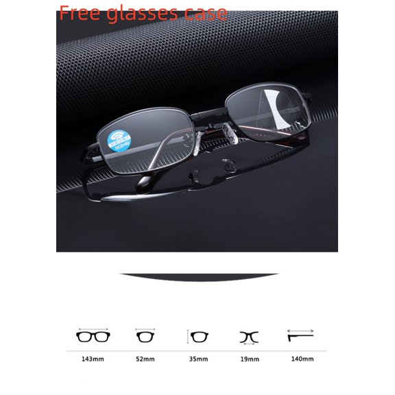 Reading Glasses for Women Men Under $10, Blue Light Blocking Progressive Bifocal, Foldable Metal Frame, Computer Readers - Anti Glare Multifocus with Smart Focus Transition,Magnification2.0 Black