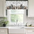 thumbnail image 3 of Rabbits Pine Cone Rod Pocket Curtain Valance, Sweet Home Texture Farmhouse Grey Wooden Farmhouse Window Valance for Living Room, Bedroom, Kitchen 54"W x 18"L, 3 of 9